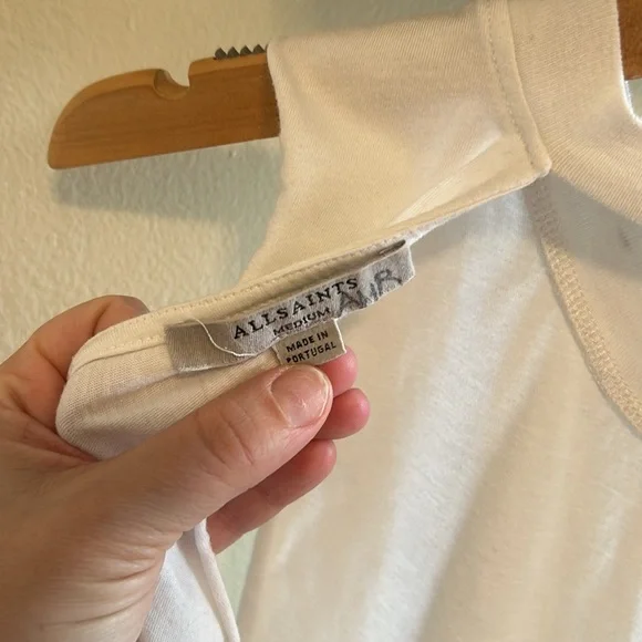 ALL SAINTS white cotton blend muscle tank top - Picture 5 of 6